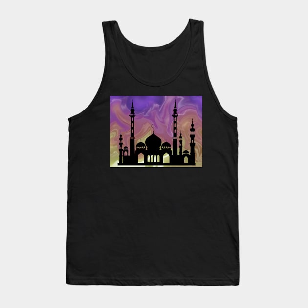 Arabian Nights Abstract Silhouette landscape Tank Top by druidwolfart